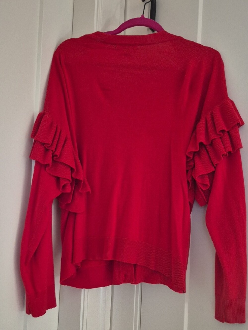 Primark Red Ruffle Sleeve Cardigan - Picture 4 of 5
